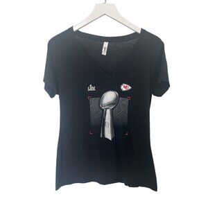 Kansas City Chiefs Super Bowl LIV Trophy Graphic V-Neck T-Shirt